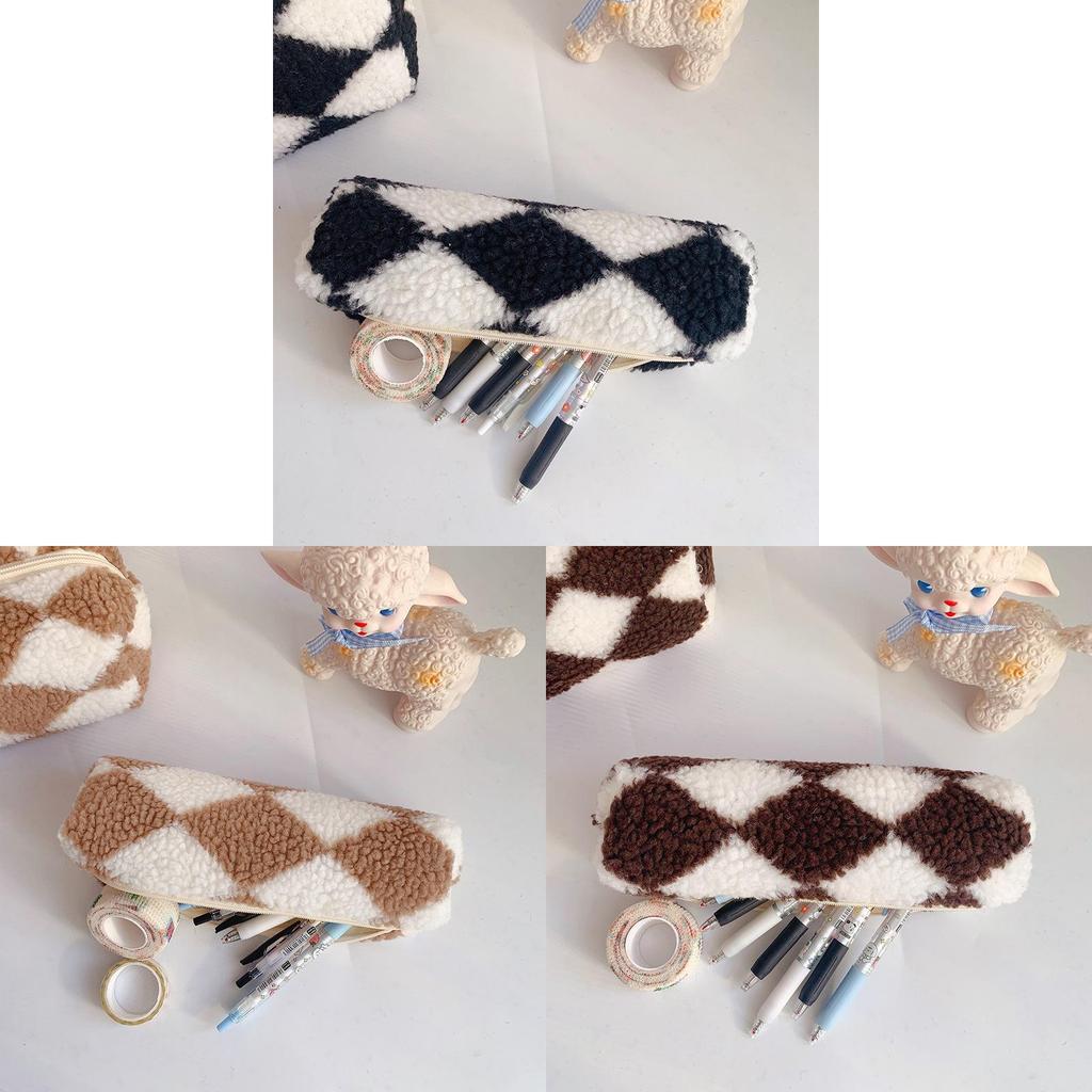 Plush Makeup And Pen Bag With Spacious Design For School And Travel Use