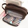 Simple Color Large Capacity Double Layer Pencil Case Stationery Eraser Storage Bag Student Office Stationery Pencil Case