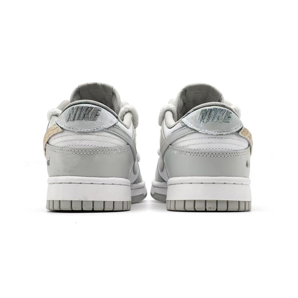 Nike Dunk Silver Gilded Cow Leather Low top Skateboard Shoes Men's Gray DD1391-103(Team1112-)
