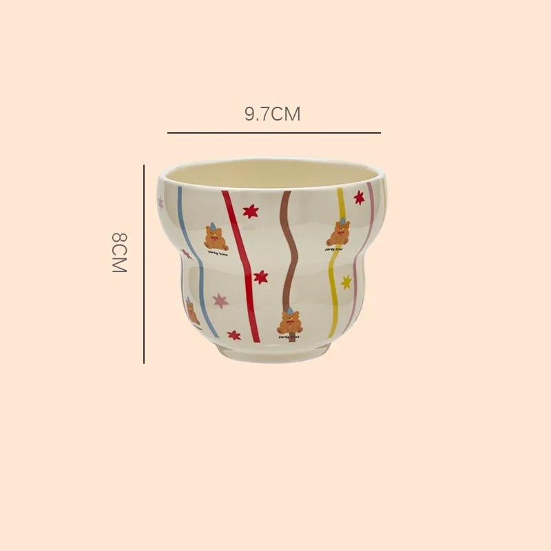 Creative Cute Cartoon Ceramic Bowls High End Unique Dessert Bowl Household Delicious Ramen Bowl Exquisite Tea Set Coffee Cups