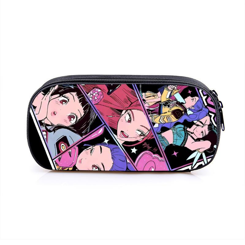 2025 Demon Hunters Cartoon Student Polyester Pencil Bag Secondary Element Stationery Box Fabric Pencil Case Hot