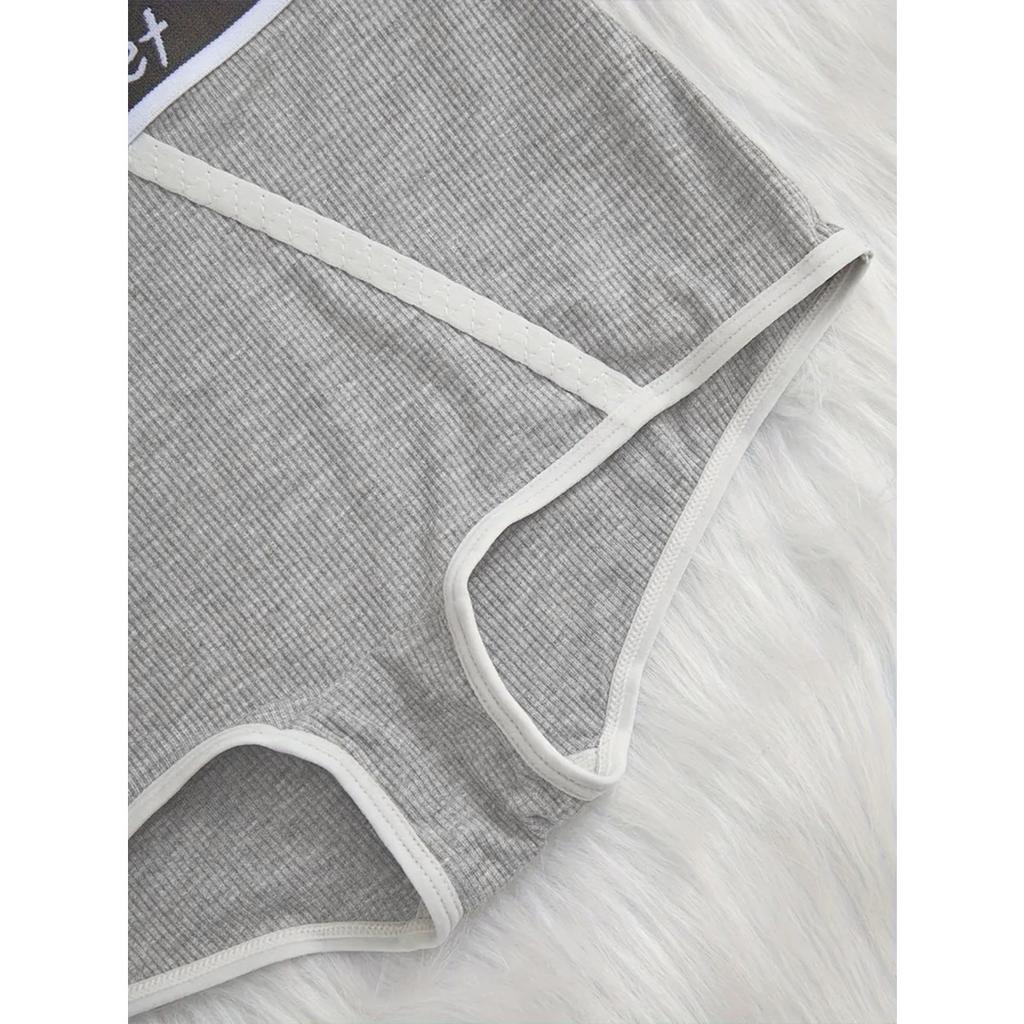 A Comfortable, Fitted, Breathable, Soft, Threaded, English Edge Patchwork Bra Set