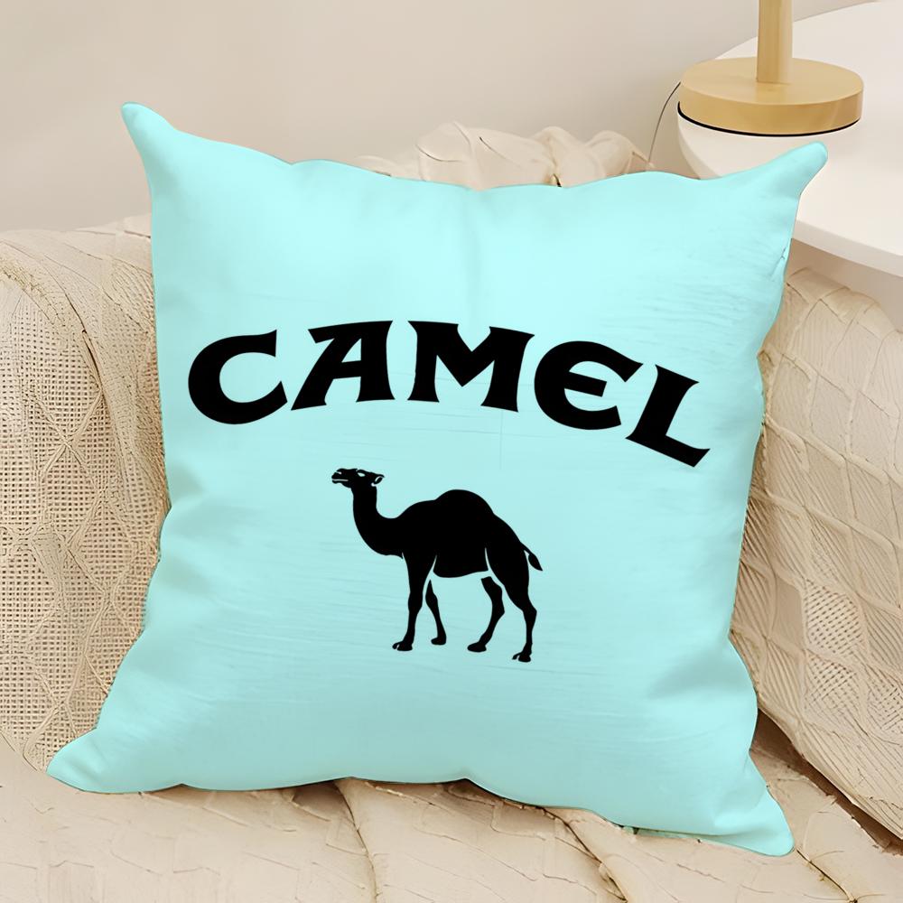 

Классическая винтажная наволочка CAMEL Натуральный лен Двусторонняя печать Декор дивана дома Чехол для подушки 30X30cm