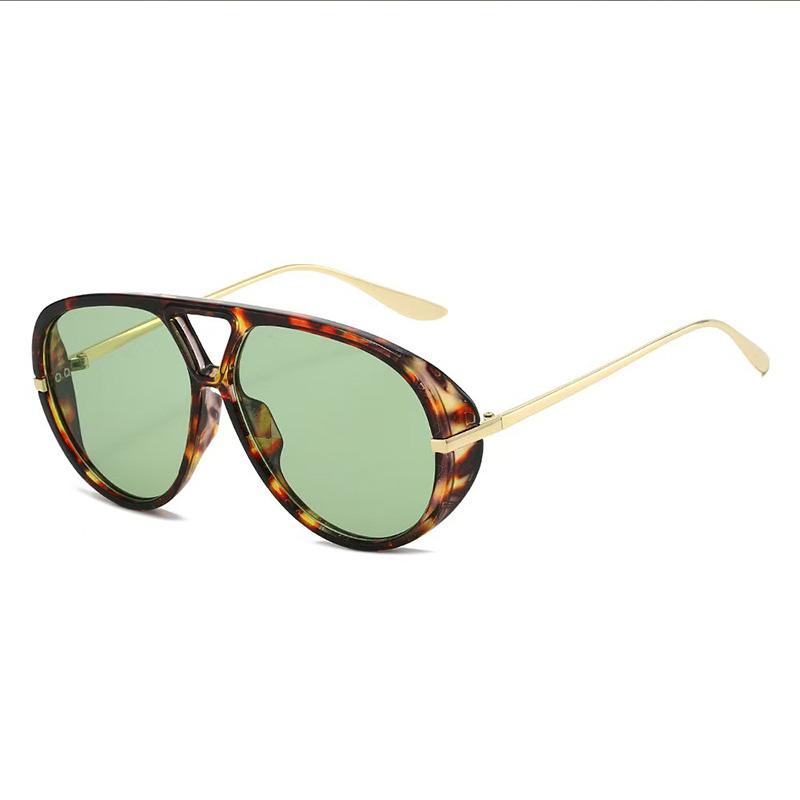 

Sunglasses European and American Pilots Double Beam Toad Mirror Large Frame Slimming Cross Border Sunglasses MULTI зелёный