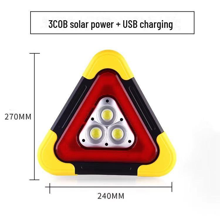 Solar-Powered LED Warning & Emergency Work Light with USB Charging and Tripod