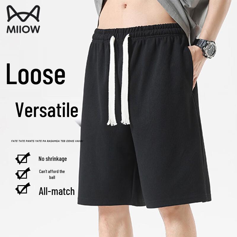 MiiOW Men s Solid Color Casual Shorts S