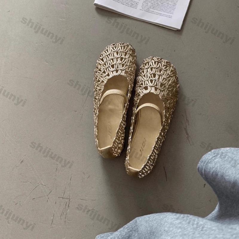 Mode Damen Sandalen 2025 Sommer Neu Mesh Atmungsaktiv Slipper Lässige Flache Schuhe Leicht Bequem Mode Luxus Mary Jane Schuhe