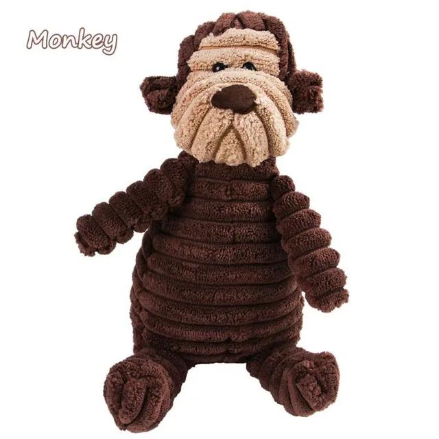 Squeaky Chew Bite - Resistant Animal Shape Plush Toy for Small Dogs, Pet Puppy Corduroy Dog Toys, Pets Accessories Supplies