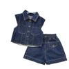 Girls' Trendy Korean Style Denim Vest & Shorts Set - Summer 2026 Fashion