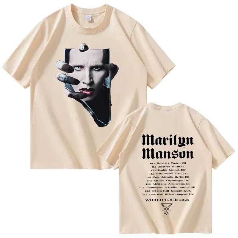 Marilyn Unisexson 2026 Touring Tshirt for Unisexs and Women Clothing Highquality Summer New Printed Pure Cotton Tshirt