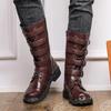 Men's Large High-Top Martin Boots - Trendy, Versatile Leather British Style with Side Zip
