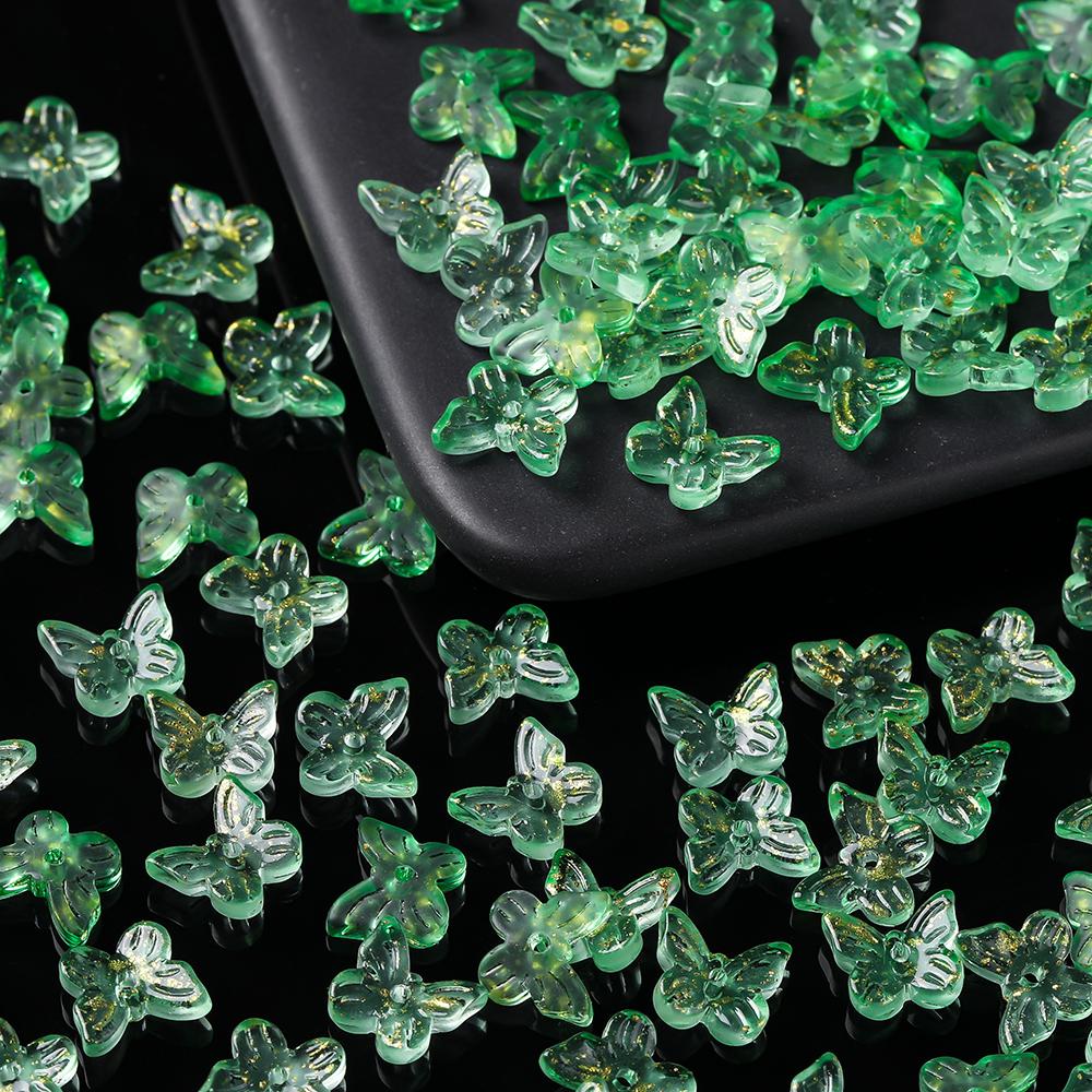 10 Stück/Lot Glasplattierte Schmetterlingskristallperlen, lose Perlen, handgefertigtes DIY-Bastelzubehör für Armbänder, Ohrringe und Schmuckherstellung