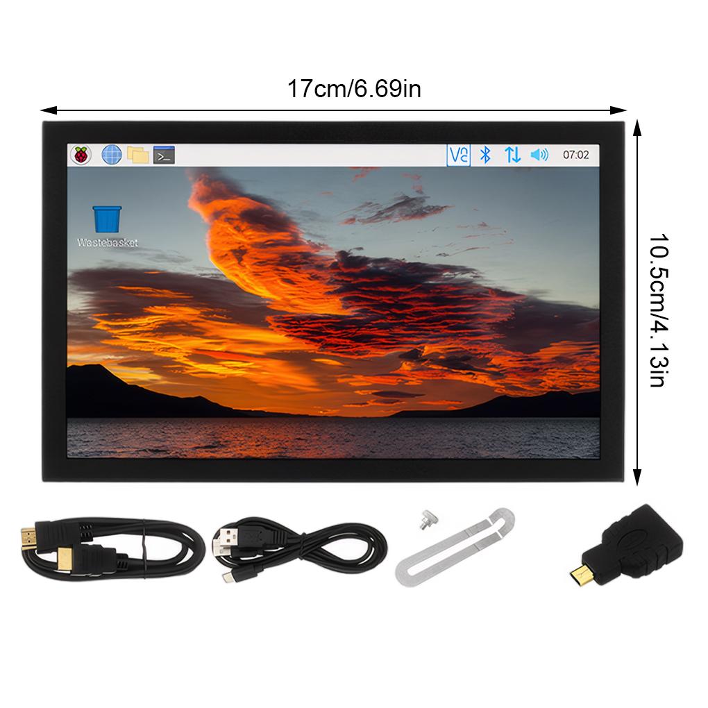 7 Inch Portable Display 1024x600 IPS Screen HDMI-compatible VGA AV Input Monitor for PC Laptop Camera TV Box RPI LCD