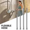 4Pcs Flexible Stainless Steel Braided Hoses 3/8Inch Corrosion Resistant Connector For Water Faucet Connection Enduring