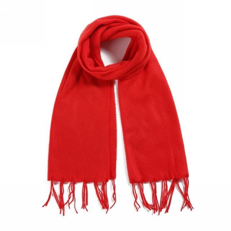 

Рекламные подарки, рождественские подарки, двухсторонний бархатный красный шарф с бахромой 145 красный
