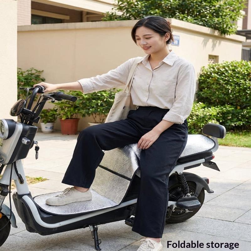 Motorcycle Electric Bikes Summer Sun Protection Seat Pad Reflective Aluminum Insulation Waterproof Heat Cushion