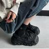 Women Fashion Casual Sneakers 35-40 Yards New Summer Round Head Thick Bottom Hollow Breathable Bread Shoes Baotou Half Slippers