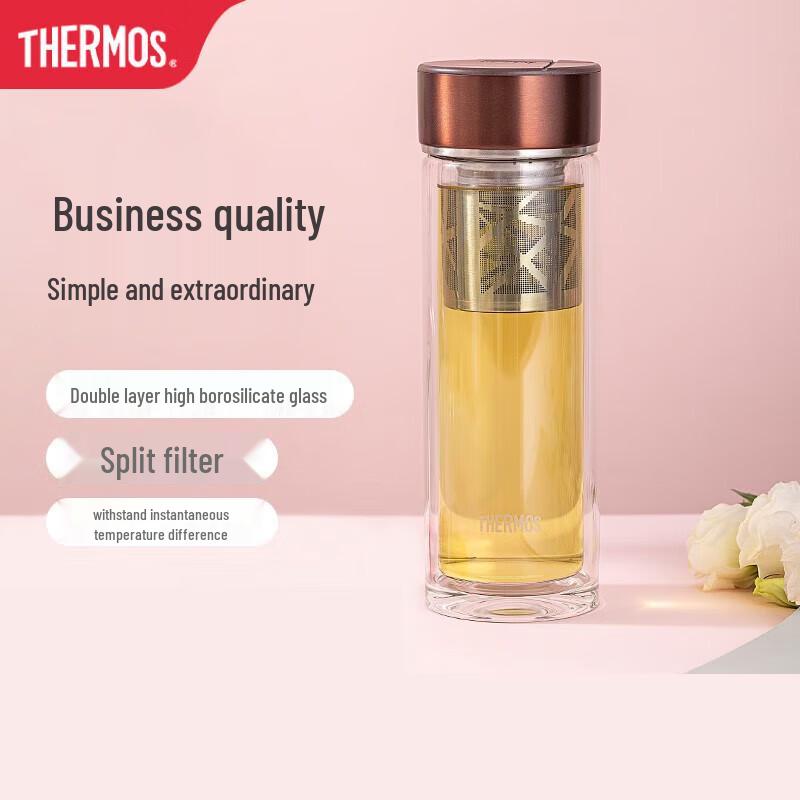 Thermos Double-Layer Insulated Glass Tea Cup