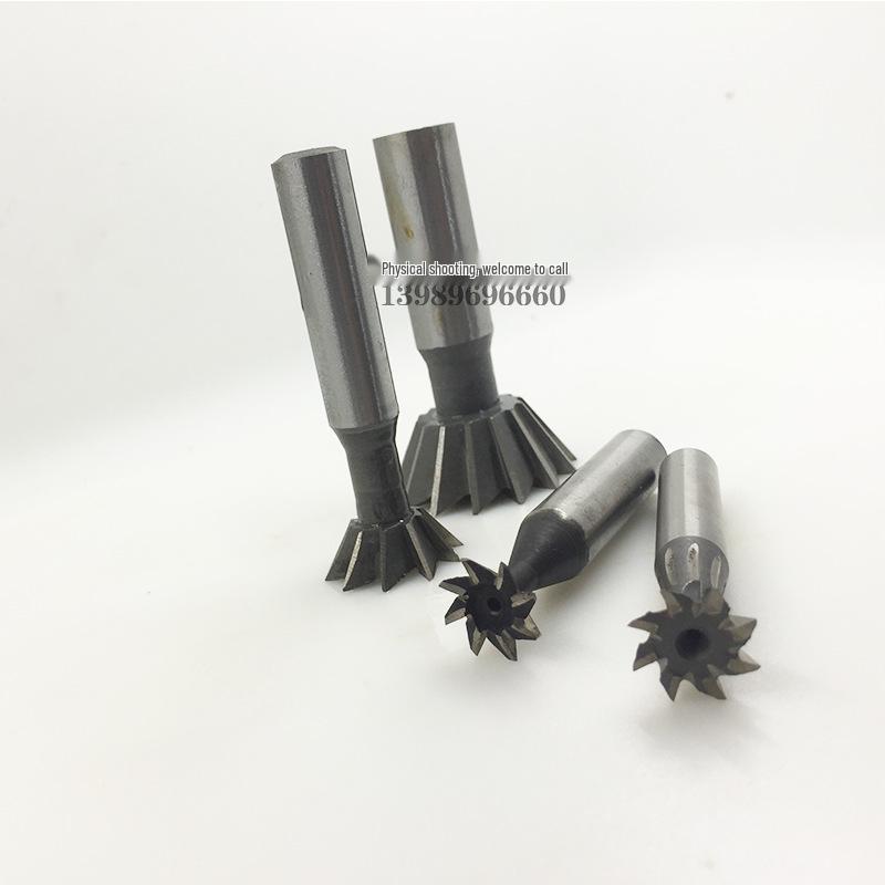 White Steel High-Speed Dovetail Cutter, Straight Shank, 8/10/12x45°/50°/55°