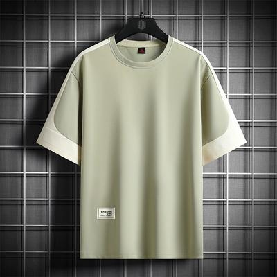 Sommer Kurzarm T-shirt Männer Tops Tees Casual Fashion Patchwork T-shirt Große Größe