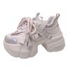 Fashion 7CM Autumn Women Chunky Outdoors Sneakers High Platform Sports Dad Shoes Woman Bling Casual Vulcanized Shoes Zapatillas Mujer