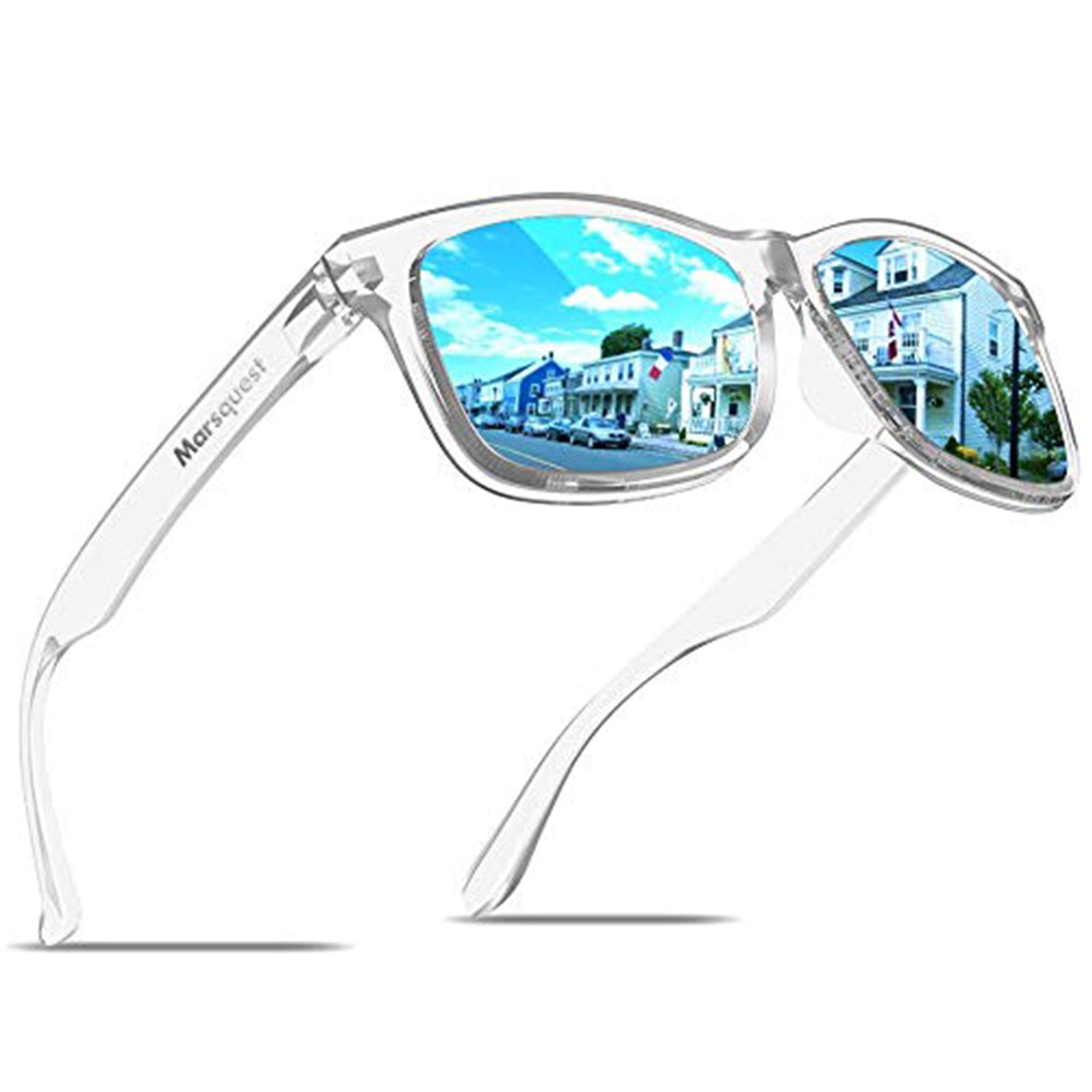 

MARSQUEST Men s Polarized Driving Sunglasses, Wellington Style, UV400 Protection, Impact Resistant, Unisex, Momentum Series (Light Blue)
