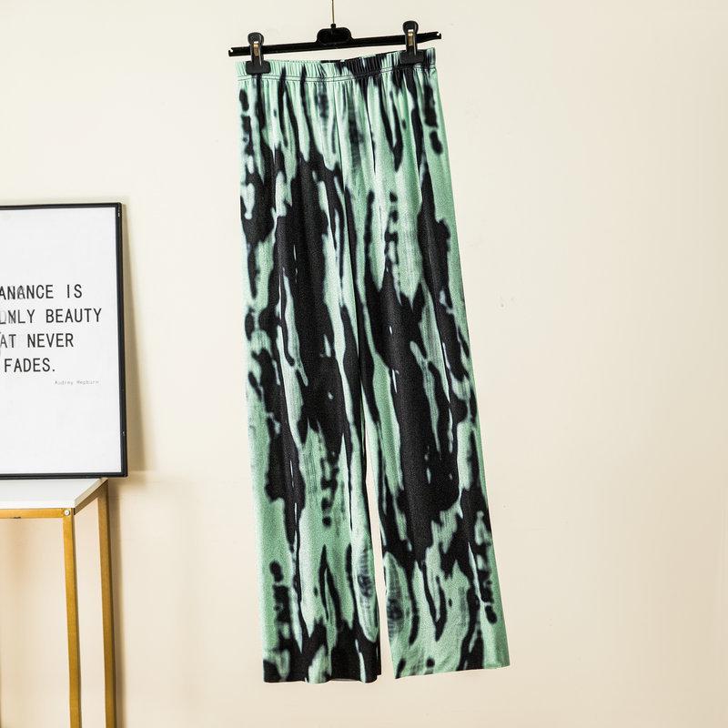 2023 Women's Plus Size Summer Rayon Nine-Point Casual Wide-Leg Pants