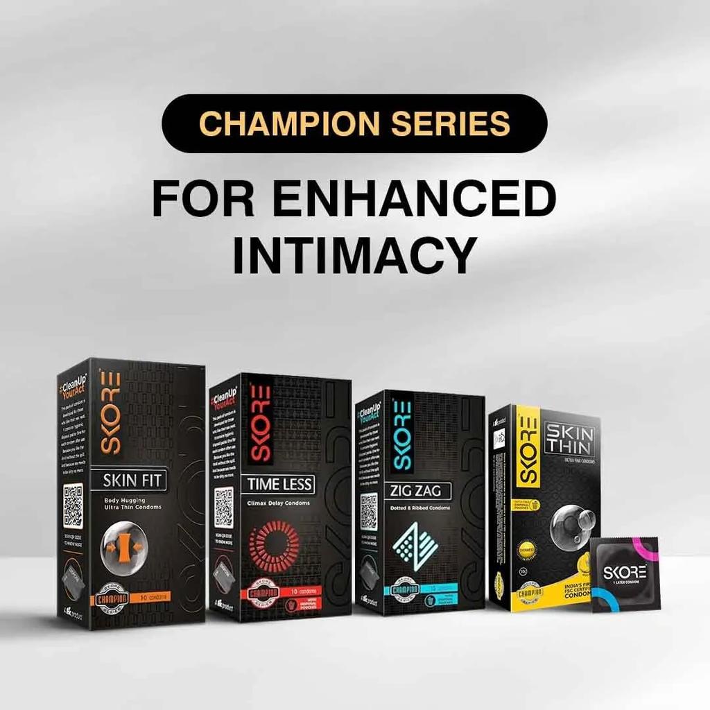 Skore Skin Fit Ultra-Thin Condom Pack of 1 x 10pcs 49mm Tight Fit Ultra Thin Skin-Like Feeling Disposal Pouch Hygienic Use