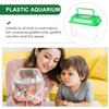 Mini-Aquarium Kunststoff Handheld Tragbar mit Griff Transparent Atmungsaktiv Leicht zu Reinigen Sichere Umgebung für Kleine Goldfische