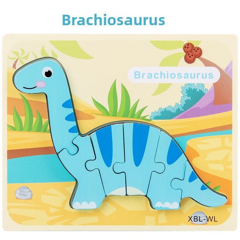 Dinosaur 3d Puzzle Wooden Brain Teaser For Kids Educational Toy