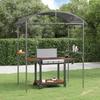 Vidaxl Anthracite Grill Gazebo with Shelves, 220X115X230 Cm, Steel