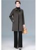 Women's Plus Size Mid-Length Wool Coat - Double-Sided, Fashionable Autumn/Winter Outerwear for Middle-Aged and Elderly