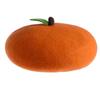 Womens Wool Blend Beret Hat With Fruit Cartoon Print - Soft Pastel Farmhouse Style Foldable Adjustable