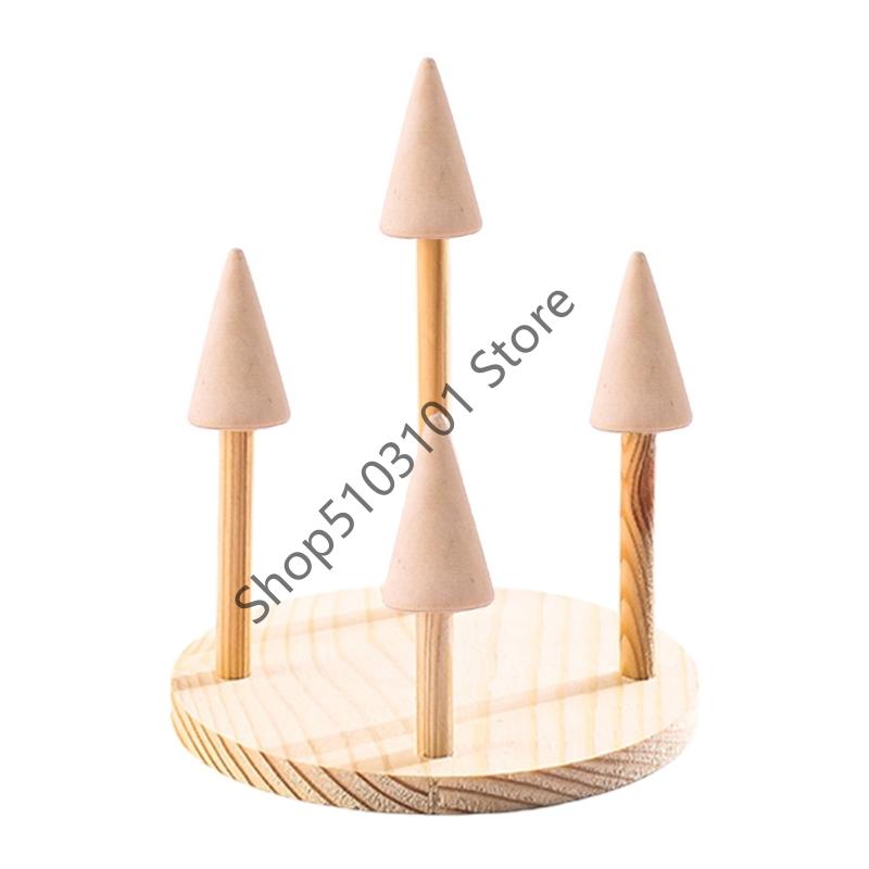 X6HE Fashionable Round Jewelry Holder Display Stand Accessory for Rings Watches Storage Organizers Showcase Tray