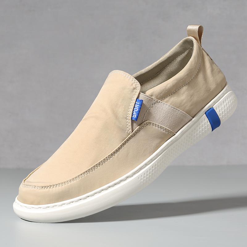 Fashion Mens Casual Canvas Shoes Men Soft Loafers Breathable Slip on Flats Male Vulcanized Shoes Driving Shoes Simple Comfy Walking Shoe