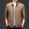 YINGAO Men's Stand Collar Zipper Cardigan Jacket - Autumn Solid Color Style
