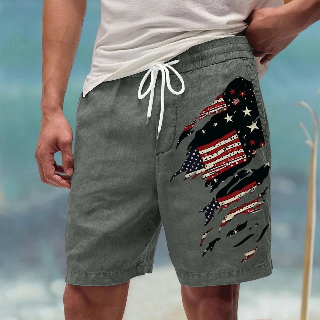 Męskie letnie, duże, swobodne, luźne spodnie sportowe, szorty plażowe