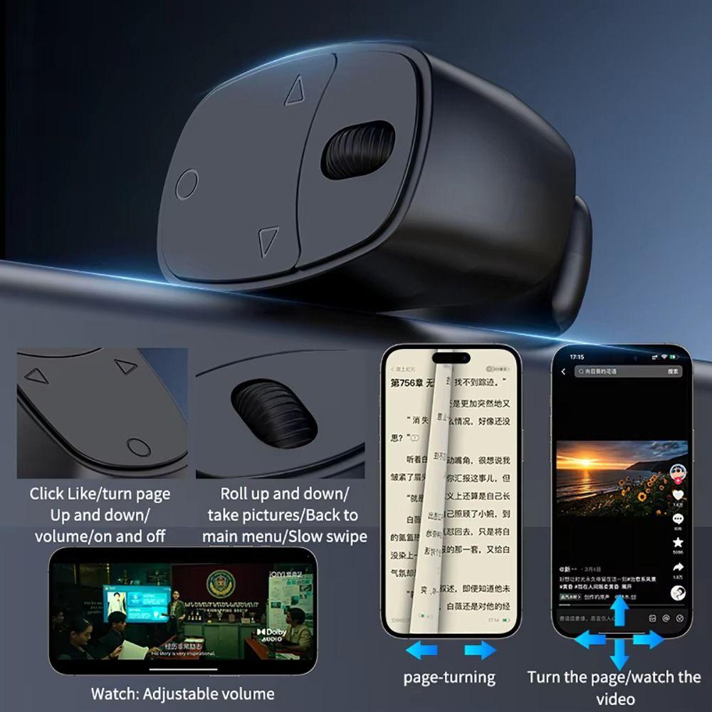 Multi-function Fingertip Ring Remote Click Like Selfie Remote NEW Page Turner  Presentation Tool