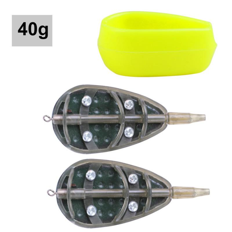 Carp Fishing Feeder Rig Set With Bait Cage Lead Weight Hook Assembly Lake Casting