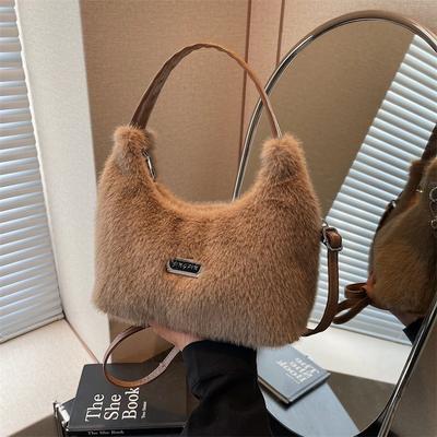 High-end Fashion Fur Bag  Winter New Super Hot Versatile Diagonal Cross Women's Bag  Simple Niche Design Bag