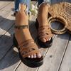 Fashion Summer Plus Size Women's Slippers Rhinestone Wedge Heightening Casual Beach Women's Sandals Fashion Outdoor Leisure Shoes Ladies