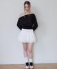 Rosefranz Crop Off Shoulder Sweatshirt [Black]