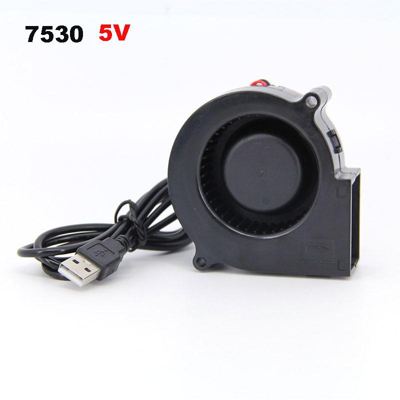 5V USB DC 7,5cm 7530 7515 75x35mm 75x15mm Vzduchový turbo ventilátor Přenosný ventilátor na grilování s rychlostí pro venkovní kempování a vaření