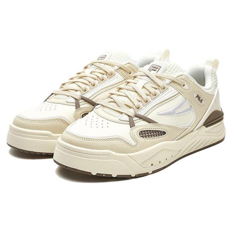 FILA Slam Fabric Comfortable Durable Lightweight Low-Top Skate Shoes Women sneaker White Brown F12W341208FPB