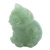 Cat Figurine Crystal Stone Carved Statue Cute Ornament for Home and Office Desk Decoration