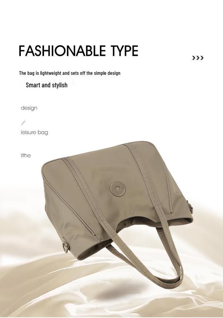Women's Large Capacity Nylon Fabric Shoulder & Crossbody Bag - Lightweight, Versatile, and Casual Handbag for Commuting.