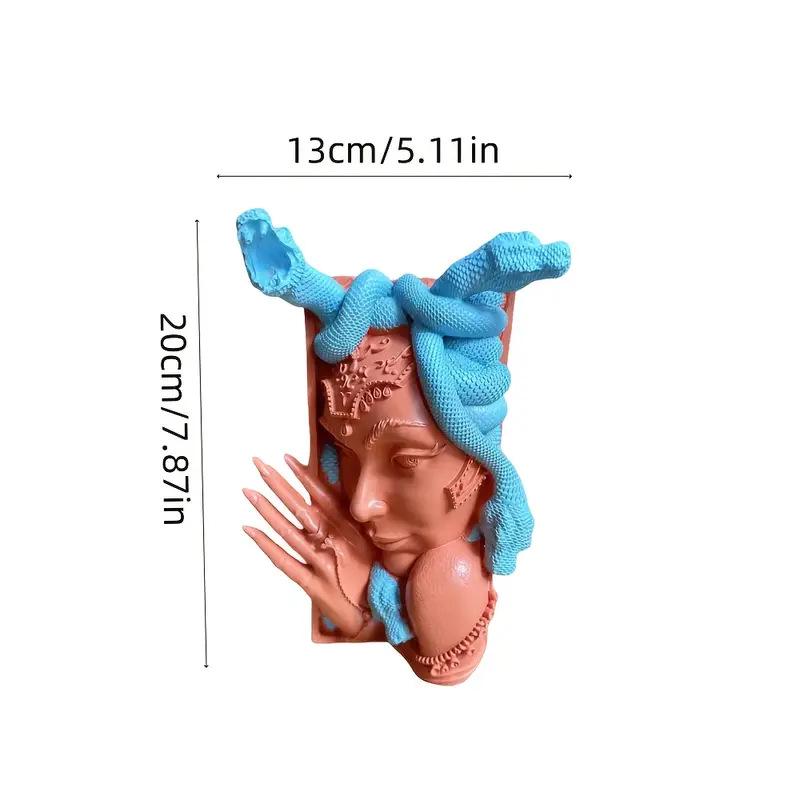 Medusa Snake Head Bookend Ornament - Resin Decor for Bookshelf or Library