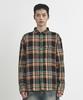 POLLUTION Utility Pocket Flannel Shirt Red