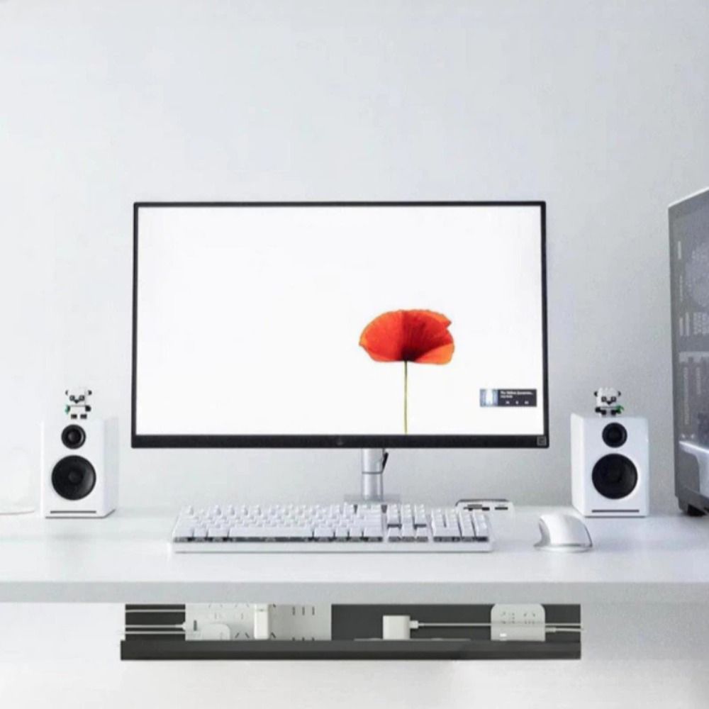 PVC Under Table Cable Organizer Space Saving Office Wire Organizer Holder  for Home Office