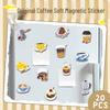 20 Original Coffee-Themed Magnetic Stickers: Creative, Non-Infringing, Waterproof Graffiti for Fridge or Locker